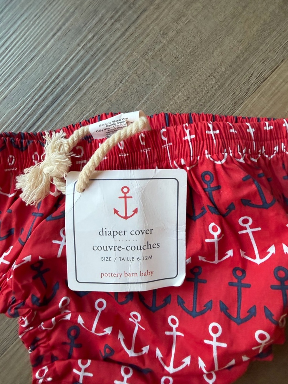 Pottery Barn Red Anchor Print Diaper Cover - Picture 3 of 5